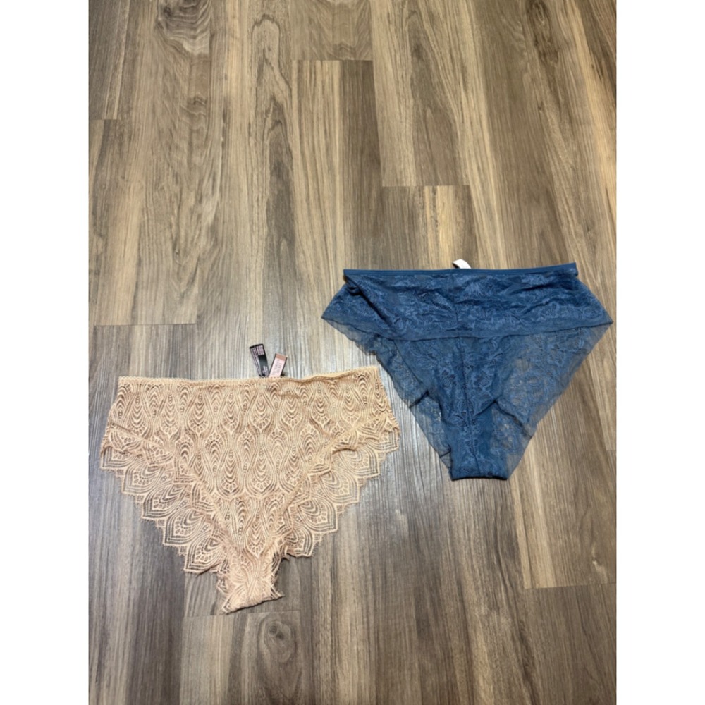Victoria's Secret Lace Panties in Beige and Blue